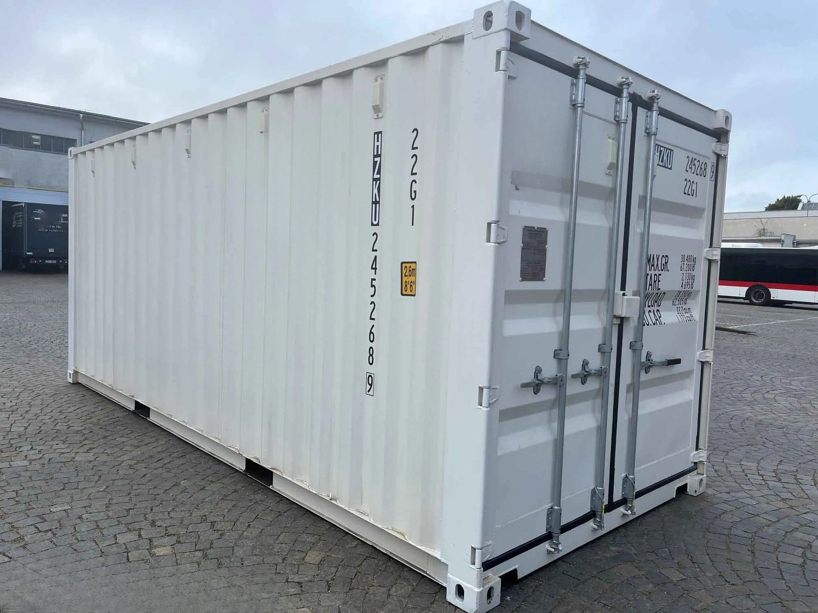 Contenedor 20' modificado persiana lateral RAL 9010 blanco